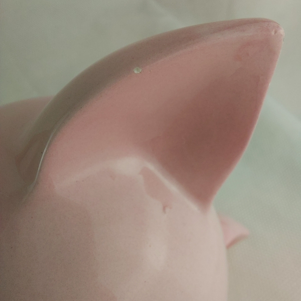 Vintage Kitsch Pink Ceramic Piggy Bank Japan Collectable Mid Century - Picture 13 of 14